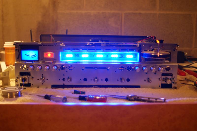 printed model inside Marantz 2220B with lights on