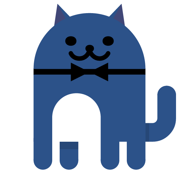 Dark blue cat from Android Nougat Easter Egg