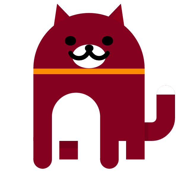 Dark red cat from Android Nougat Easter Egg
