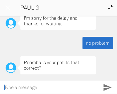 Chat conversation with Gary from customer support