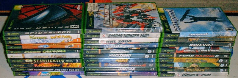 Childhood collection of Xbox games