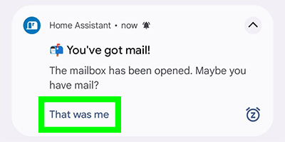 Mail Arrived notification with action