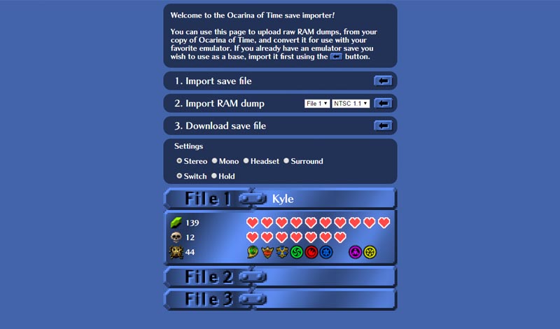 The Legend of Zelda: Ocarina of Time save converter