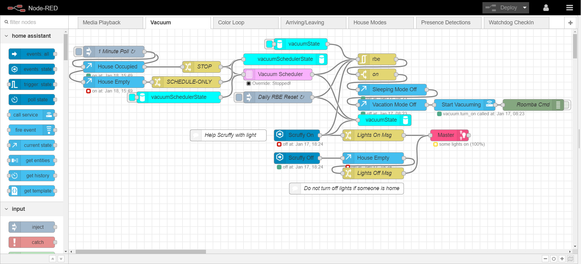 Node-RED Vacuum Flow