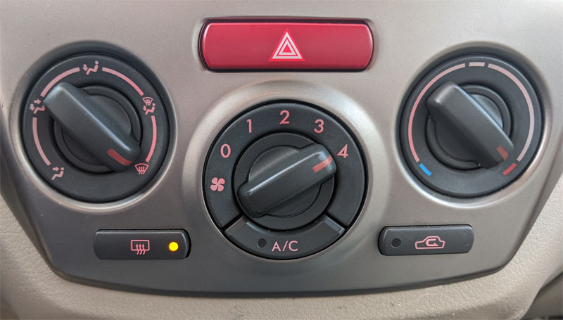 Subaru interior climate controls