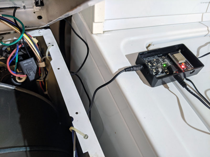 CircuitSetup Split Single Phase Energy Meter monitoring a residential electric dryer