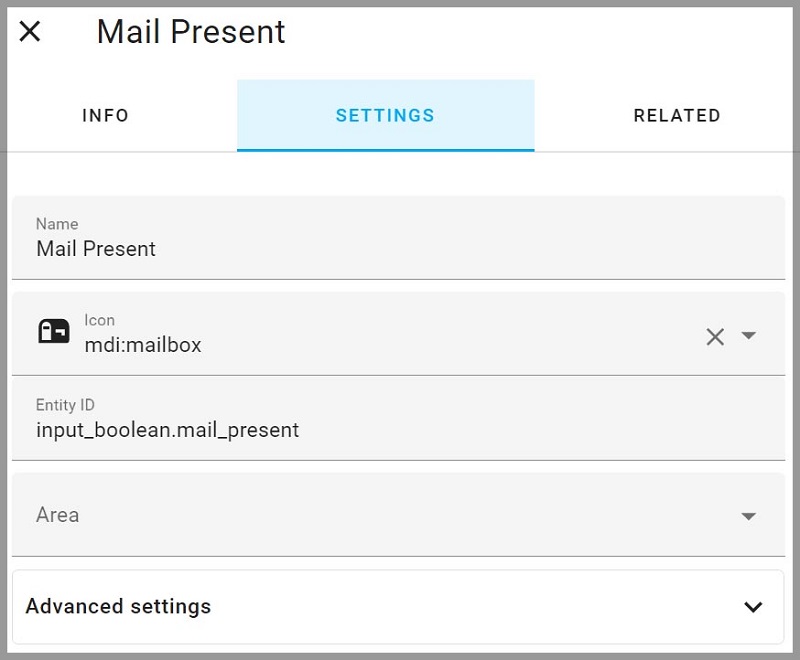 Mail Present input boolean