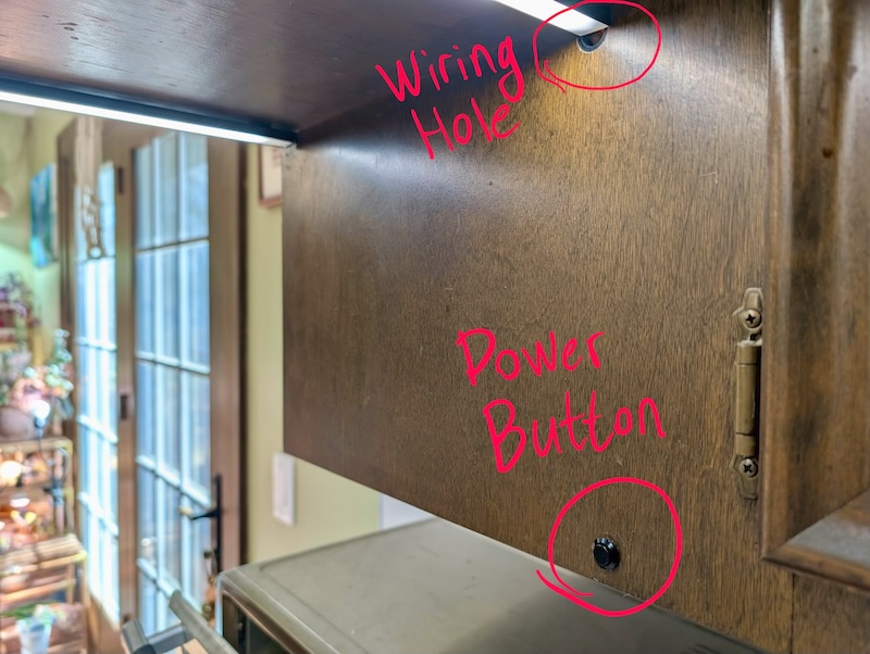 Installed control button for the LED system