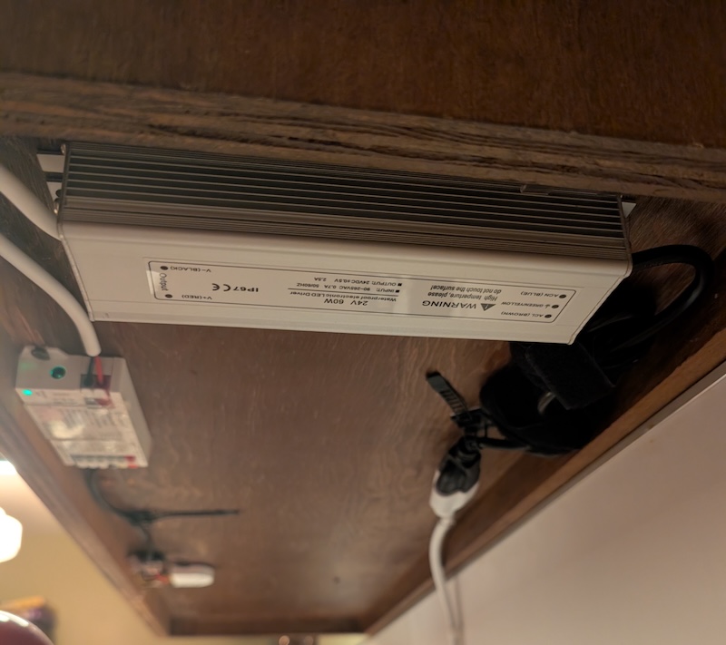 LED components mounted in place