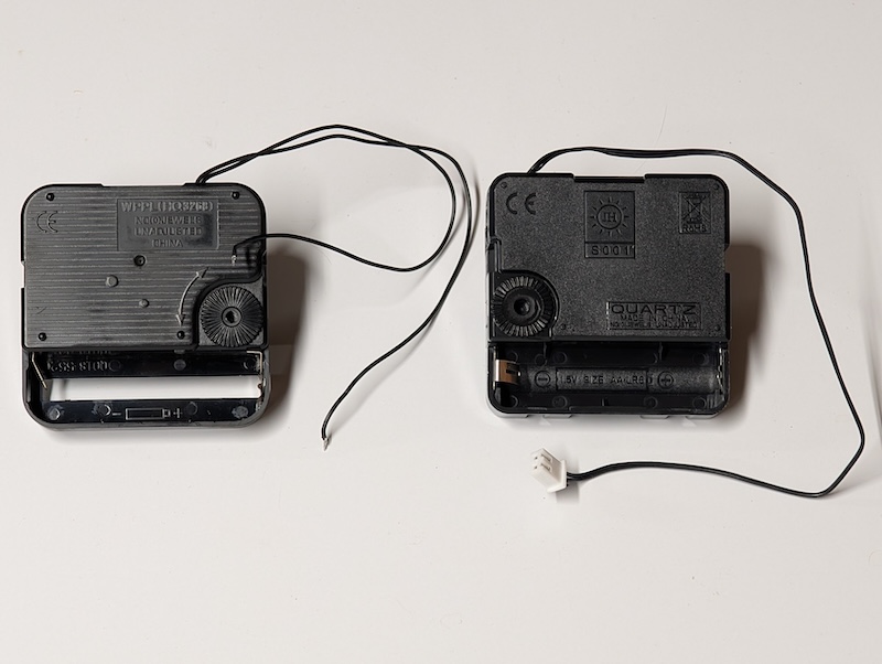 Two mini clock movements