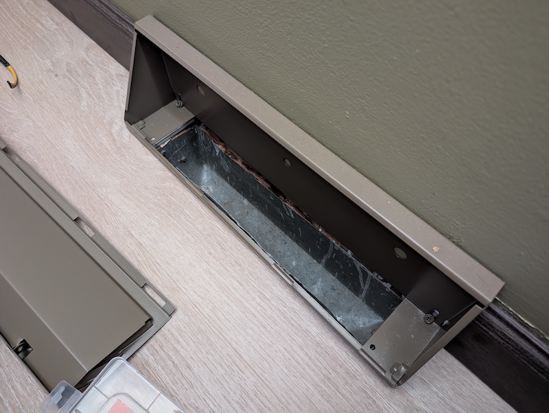 Empty baseboard register